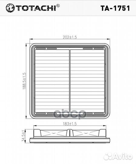 Фильтр воздушный totachi TA-1751 96314494 MAN