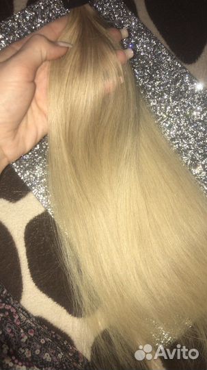 Волосы для наращивания 50 см блонд