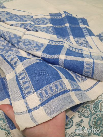 Скатерть белая лен СССР