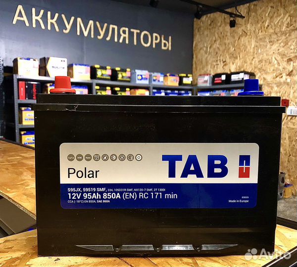 Tab Polar 95Ah 850A Азия (Обр.пол)
