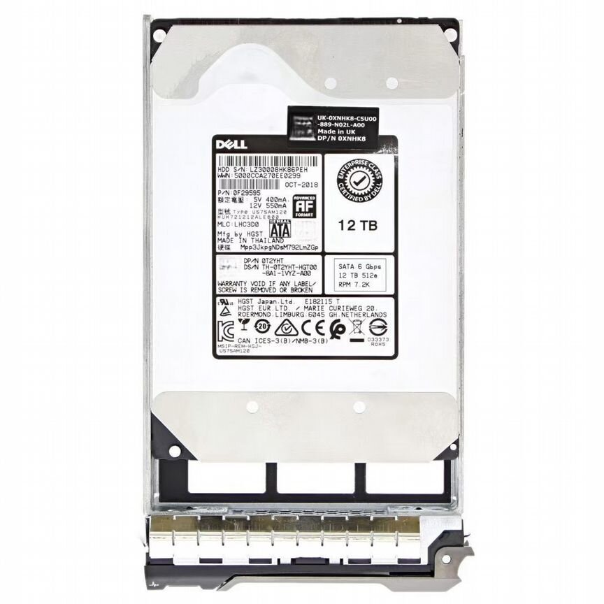 [T2YHT] Жесткий Диск Dell 12tb 7200 Sata3 3.5" Hdd T2yht