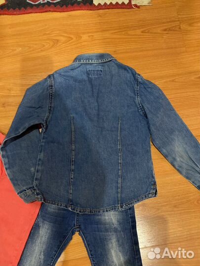 Джинсовая рубашка и джинсы для девочки 6-7 лет