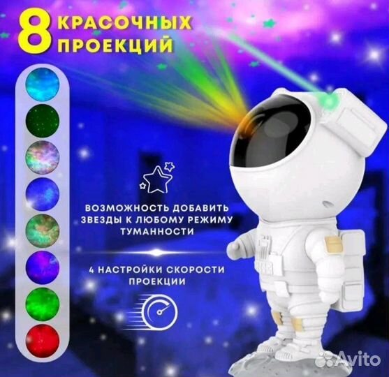 Ночник проектор Космонавт звёздного неба новый