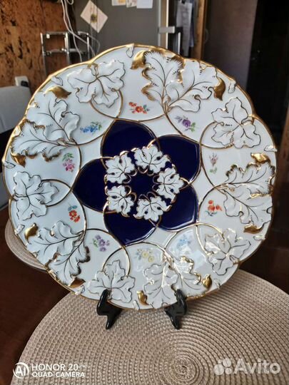 Антикварное блюдо Meissen (Мейсен,фарфор, тарелка)