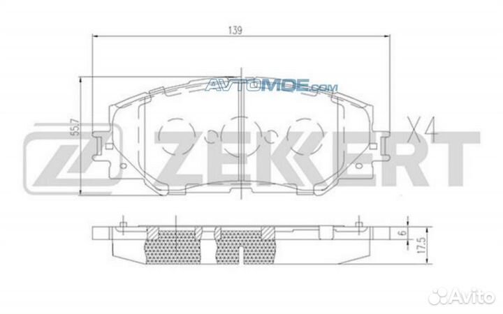 Колодки торм. диск. передн. Toyota Auris (E150) 06