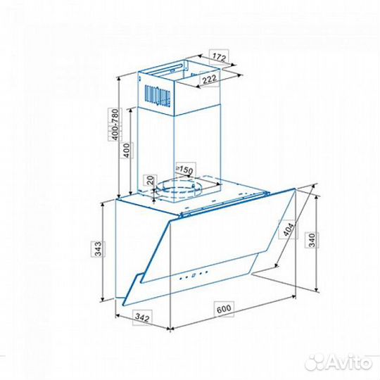 Вытяжка cata AG4-A600 GWH