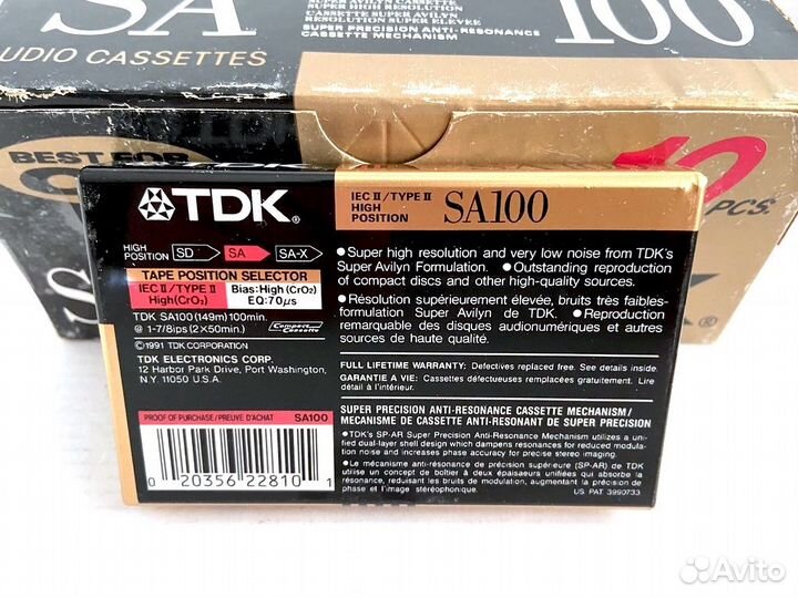 Аудиокассета кассета TDK SA 100 - 1991 г