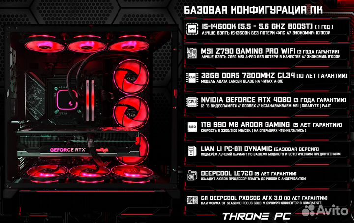 Игровой пк RTX 4080/ 14600K/ 32GB DDR5 7200 Мгц