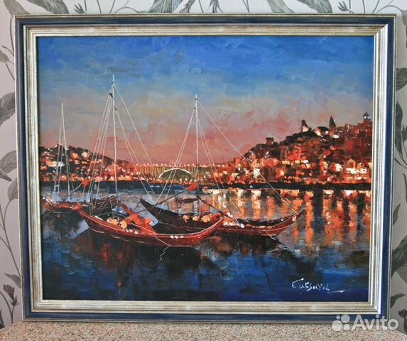 Ночной морской пейзаж - 78х64 (масло)