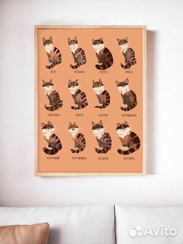 Плакат "Просто Постер" Коты 40x50 в раме