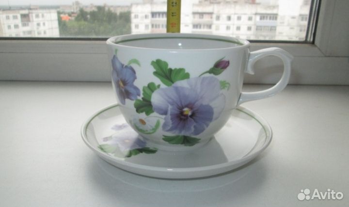 Фарфор. большая чайная пара. добрушинский фз,ссср