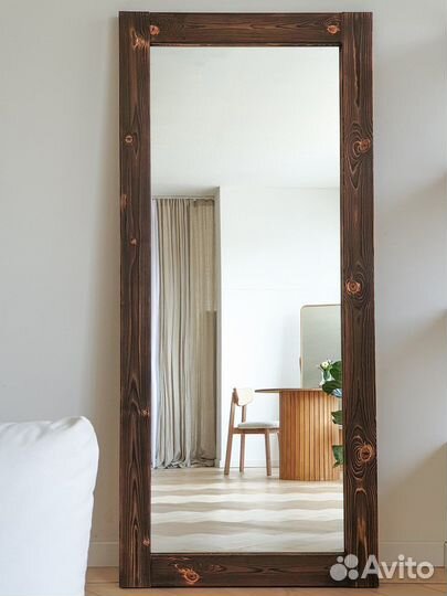 Зеркало в деревянной раме лофт loft напольное