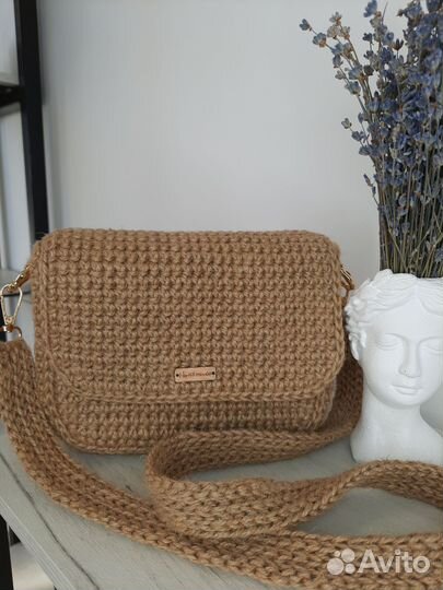 Сумка кросс-боди из джута