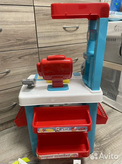 Детская касса с игрушечными товарами(продукты)