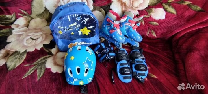 Ролики детские размер 27-30 с рюкзаком