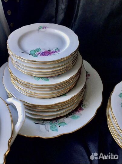 Сервиз столовый Дулево «Сирень» 31 предмет