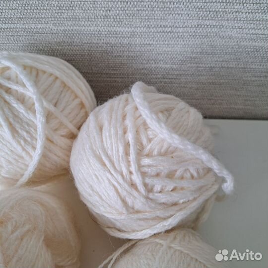 Пряжа белая для вязания пакетом 500гр