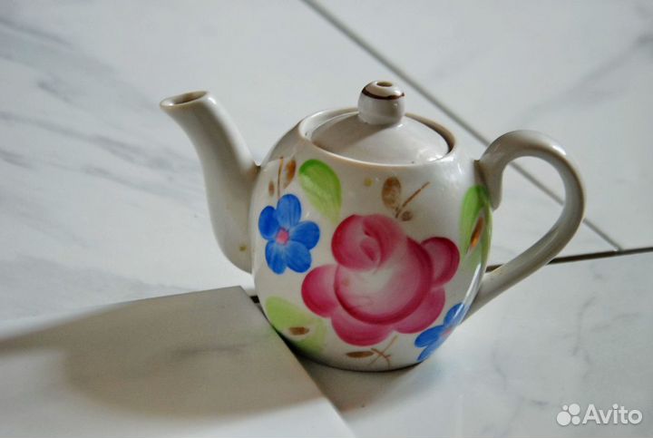 Посуда СССР, Дулёво(старая),чайник,блюдце