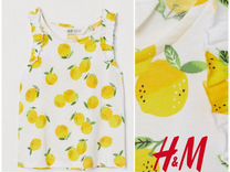 H&M Топ хлопковый 110 116 hm лимоны без рукавов