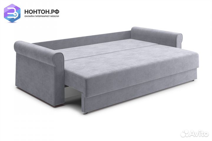 Диван еврокнижка Лира 3-х местный серый