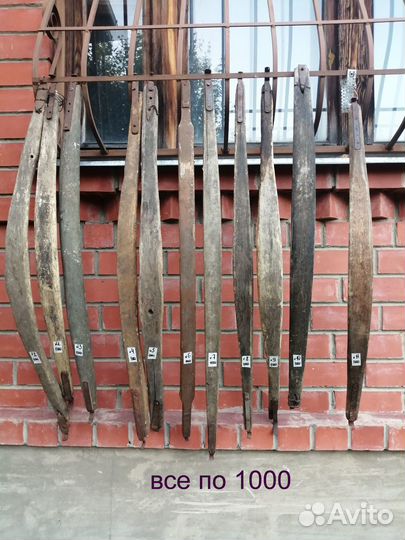 Старинное коромысло деревянное расписное, ведёрко