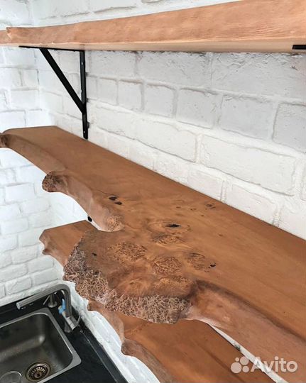 Полки из Слэбов, карагач, тополь, ясень