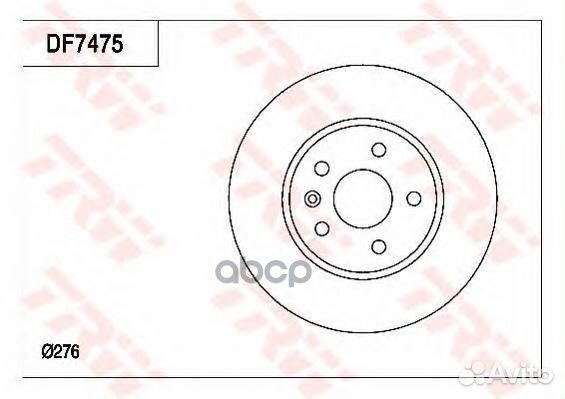 Диск тормозной df7475 TRW