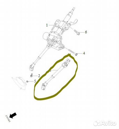 Б/У рулевой карданчик - В хорошем состоянииn