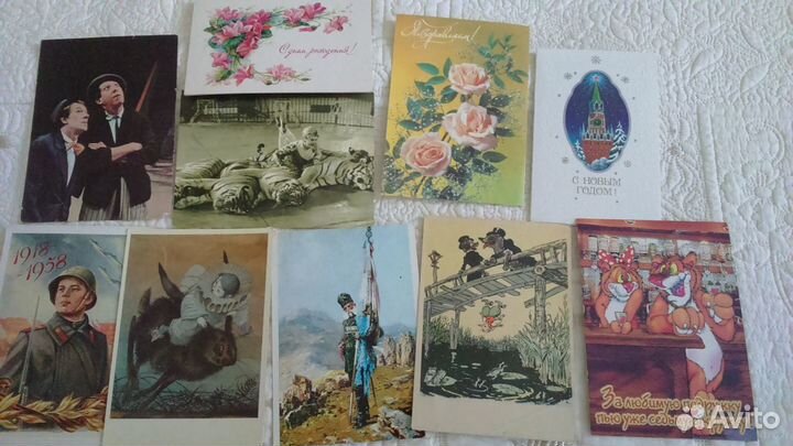 Наборы открыток СССР: иск-во,города,кухня,открытки