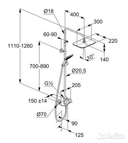 Душевая система Kludi 8005005-00 Cockpit Explorer