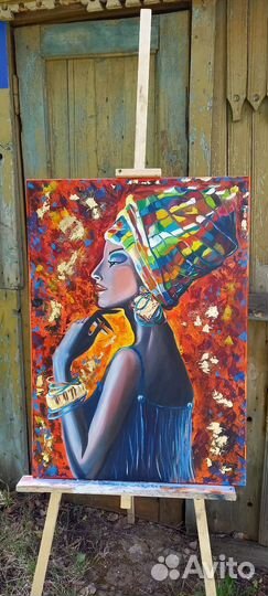 Картина маслом африканка