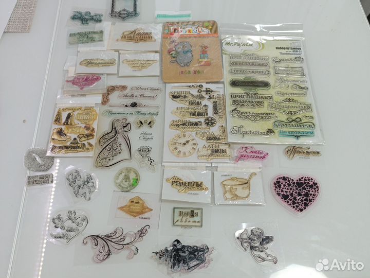 Бронь-Штампы для скрапбукинга + стразы в боксе