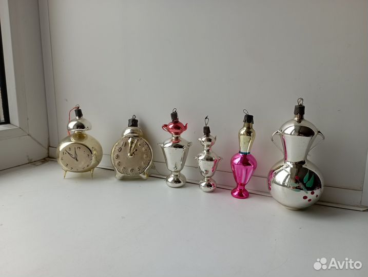 Ёлочные игрушки СССР фигурки стекло