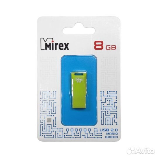 Флешка 8GB Mirex Mario, USB 2.0, Зеленый