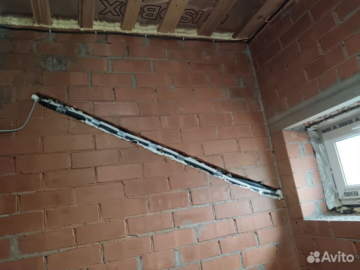 Установка кондиционера, закладка трассы