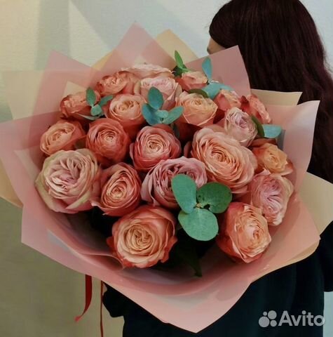 Розы пионовидные с доставкой круглосуточно