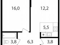 1-к. квартира, 47,6 м², 4/25 эт.