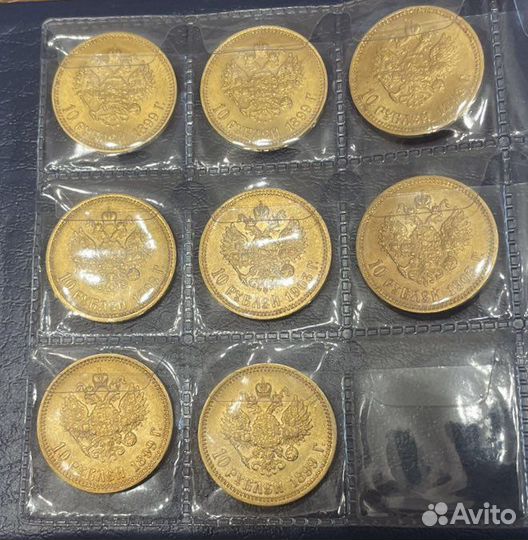Золотая монета 10 рублей Николай 2 царские монеты