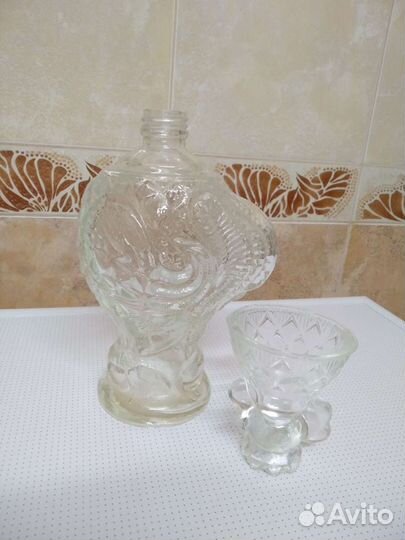 Графин хрустальный-штоф-петух СССР