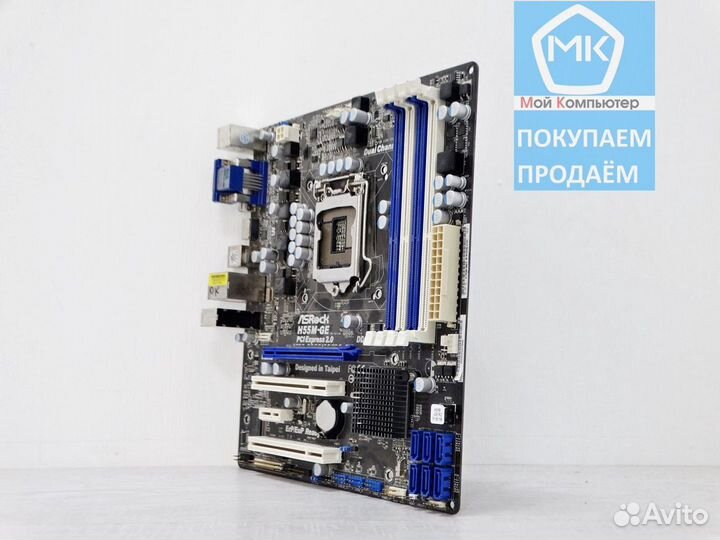 1156 ASRock H55M-GE (4xDDR3 до 16GB, i7 и Xeon)