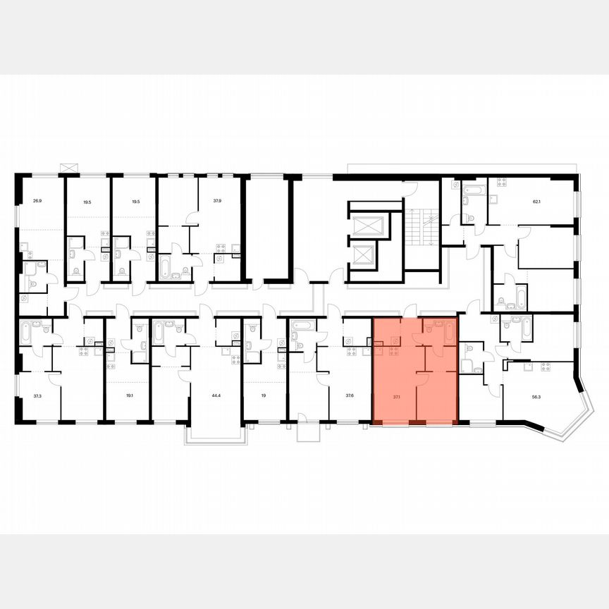 1-к. квартира, 37,1 м², 16/17 эт.