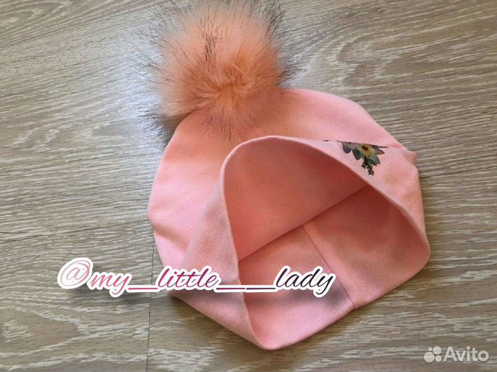 Шапка демисезон для девочки 1-4 года новая