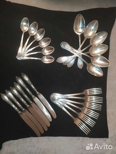 Столовый мельхиоровый набор 24 шт