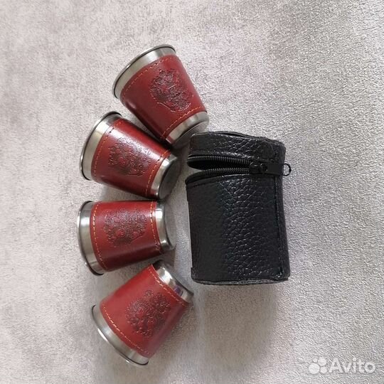 Набор стопок походные в чехле рюмки металлические