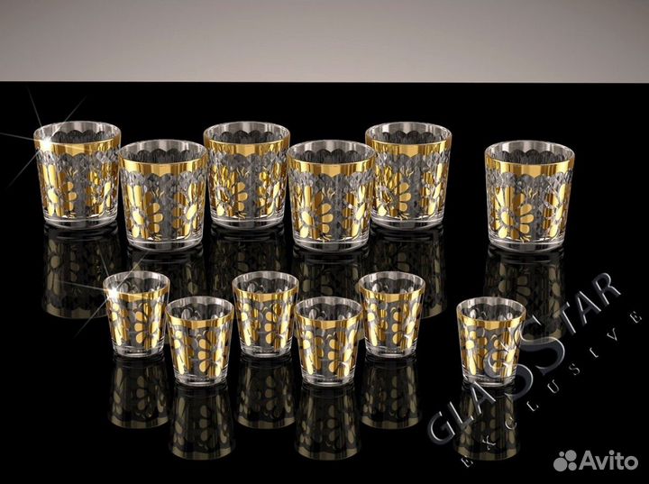 Подарочный набор 6 стаканов + 6 стопок