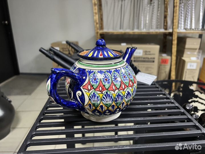 Чайник синий Риштан 1 литра