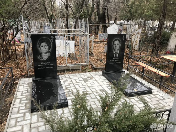 Памятники, Оградки, Столы и лавки, Тротуарная плит