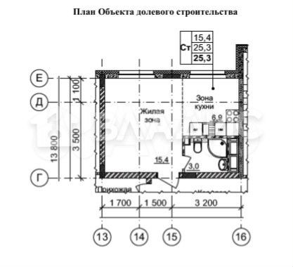 Квартира-студия, 25,3 м², 4/11 эт.