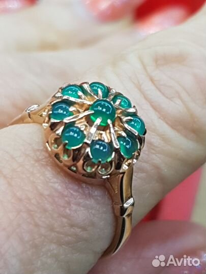 Кольцо Малинка серебряное с агатом