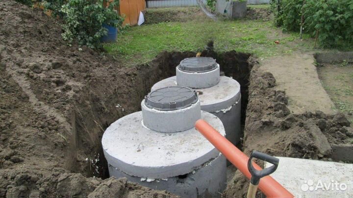 Железобетонный колодец под воду из колец 4 кольца